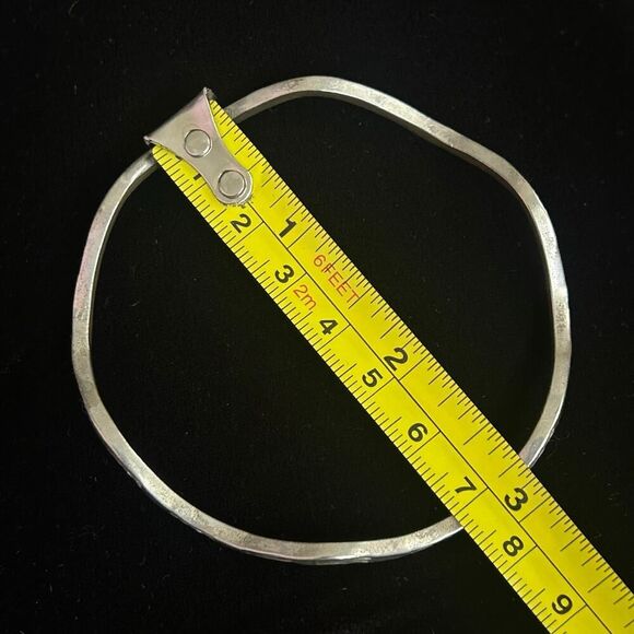 Vintage Marked 925 Sterling Wave Design Bangle Wavy Bracelet 9in-26g - Picture 5 of 6